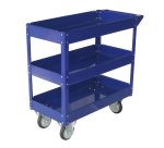 Carrello da lavoro - 3 ripiani - 84 x 41 x 82 cm - portata max 100 kg - acciaio verniciato - blu - Serena Group