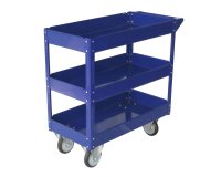 Carrello da lavoro - 3 ripiani - 84 x 41 x 82 cm - portata max 100 kg - acciaio verniciato - blu - Serena Group