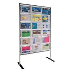 Porta avvisi Menpa da terra - 18 display A4 orizzontali - Tecnostyl