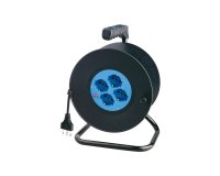 Prolunga con avvolgicavo da 25 mt - 4 prese Schuko/bipasso - MKC