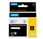Nastro Rhino 18484 - 19 mm x 5,5 mt - poliestere permanente - nero/bianco - Dymo