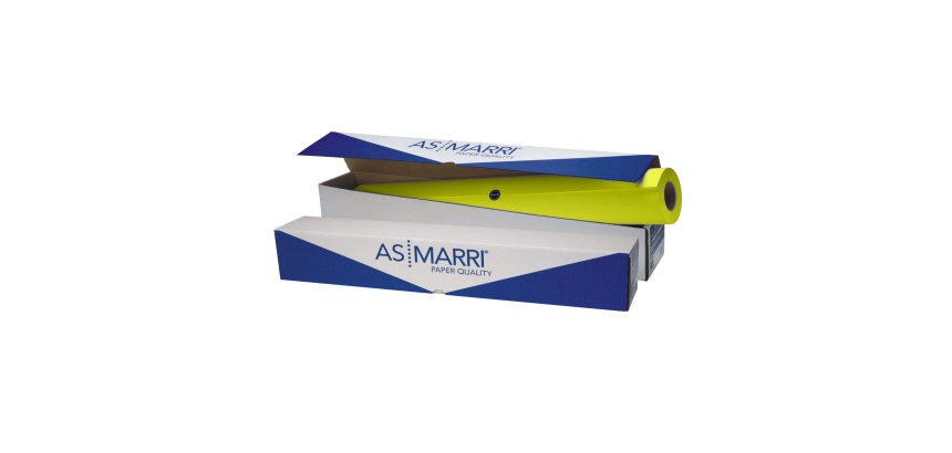 Carta plotter J.90 - 914 mm x 50 mt - 100 gr - inkjet - opaca - giallo fluo - As Marri