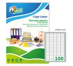 Etichette adesive LP4W - in carta - angoli arrotondati - permanenti - 37 x 14 mm - 100 et/fg - 100 fogli - bianco - Tico