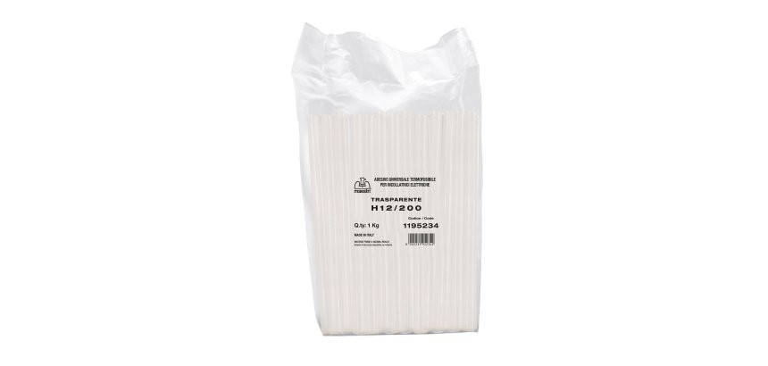 Colla termofusibile M12/200 - diametro 12 mm - lunghezza 20 cm - 1 kg - trasparente - Romeo Maestri