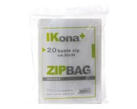 Sacchetti Zip - 30 x 45 cm - PE - trasparente - IKona+ - conf. 20 pezzi