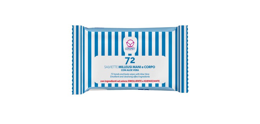 Salviette profumate Cotonet Aloe - Cotonet - conf. richiudibile da 72 pezzi