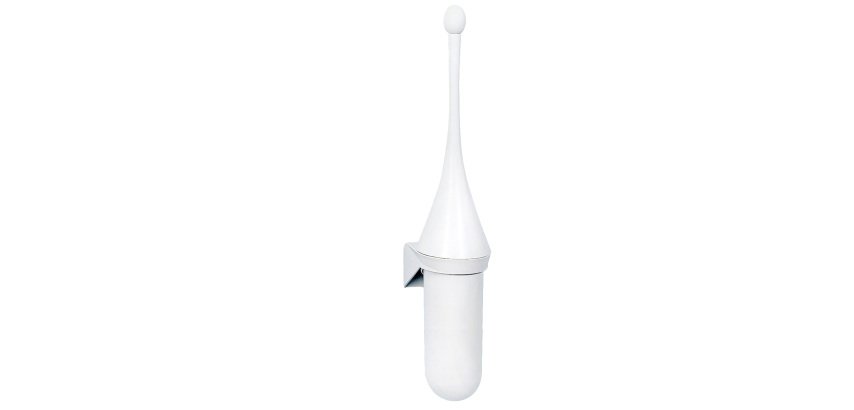 Portascopino per bagno - da parete - ABS - 7,2x15x48 cm - bianco - Mar Plast