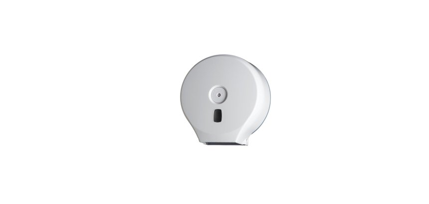 Dispenser carta igienica Basica rotolo Mini Jumbo - 28,2 x 12 x 29,4 cm - rotolo diametro 23 cm - bianco - Medial