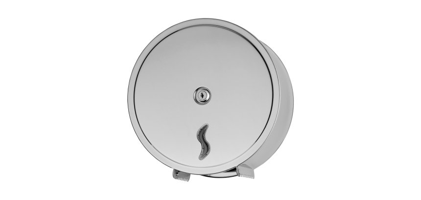 Dispenser carta igienica Brinox rotolo Mini Jumbo - 26 x 12,7 x 26,5 cm -rotolo diametro 23 cm - acciaio inox - Medial
