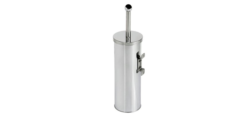 Portascopino WC Basic - da muro - acciaio inox - diametro 9,8 cm - altezza 38 cm - silver - Medial