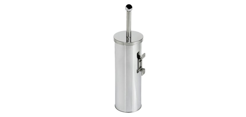 Portascopino WC Basic - da muro - acciaio inox - diametro 9,8 cm - altezza 38 cm - silver - Medial