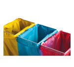 Carrello mobile Triflux - 83,3x36x90 cm - con ruote - 3 portasacco da 100 L ciascuno - acciaio - Medial
