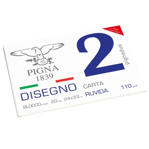 Blocco Pigna2 - 240x330mm - 4 angoli - 20fg - 110gr - ruvido - Pigna