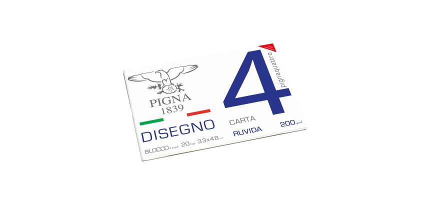 Album Pigna4 - 33 x 48 cm - 4 angoli - 20 fogli - 200 gr - ruvido - Pigna