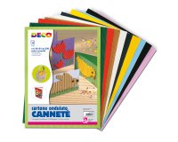Cartoncino ondulato Cannetè 2200 - 25 x 35 cm - colori assortiti - DECO - conf. 10 fogli