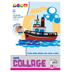 Album collage 700/20 - 35x50cm - 20fg - carta rasata adesiva - colori assortiti - DECO