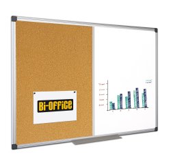 Lavagna combinata - 90 x 120 cm - bianco/sughero - Bi-Office