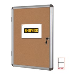 Bacheca per interni - fondo in sughero - 4 fogli A4 - verticale - Bi-Office