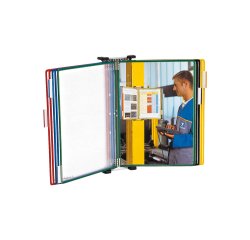 Leggio T Technic - da muro - 10 tasche - PVC - colori assortiti - Djois