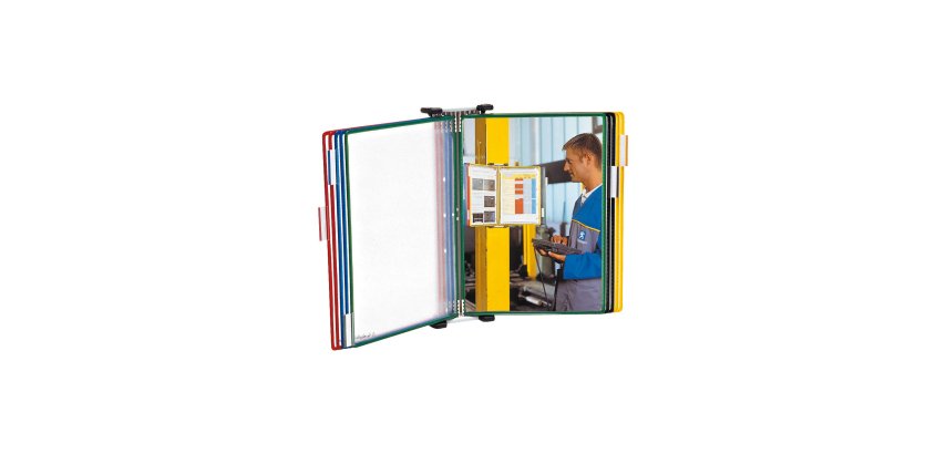 Leggio T Technic - da muro - 10 tasche - PVC - colori assortiti - Djois