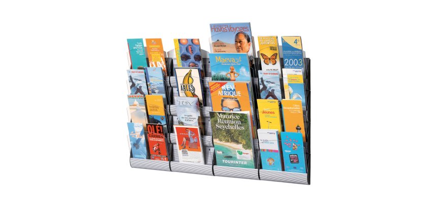 Espositore da parete Maxi System - 4 tasche A4 - Paperflow