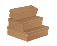 Scatola in cartone Onda avana - con coperchio orizzontale - 34 x 18,5 x 9,5cm - Scotton