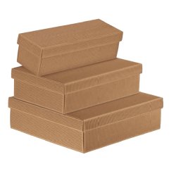 Scatola in cartone Onda avana - con coperchio orizzontale - 34 x 18,5 x 9,5cm - Scotton