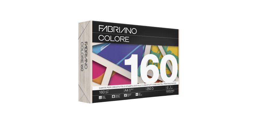 Carta Fabriano Colore - A4 - 160 gr - colori tenui avorio - Fabriano - conf. 250 fogli