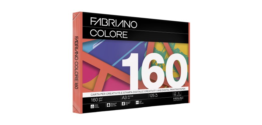 Carta Fabriano Colore - A3 - 160 gr - colori forti arancio - Fabriano - conf. 125 fogli