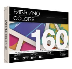 Carta Fabriano Colore - A3 - 160 gr - colori tenui avorio - Fabriano - conf. 125 fogli