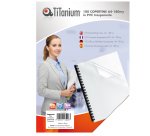 Copertine rilegatura - A4 - 180 micron - PVC - neutro trasparente - Titanium - scatola 100 pezzi
