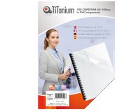 Copertine rilegatura - A4 - 180 micron - PVC - neutro trasparente - Titanium - scatola 100 pezzi