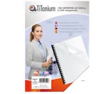 Copertine rilegatura - A4 - 250 micron - PVC - neutro trasparente - Titanium - scatola 100 pezzi