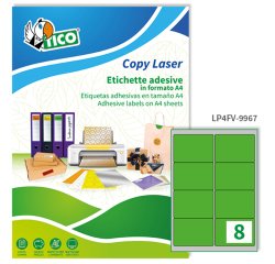 En_etiqueta adhesiva tico verde f luorescentes permanente fsc laser/inkjet/fotocopia 99,1x67,7 mmcaja de 560 unidades