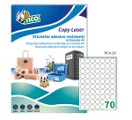TICO Etichette adesive trasparenti lucide d. 25mm, 70 etichette per foglio, adesivo permanente, laser / offset / serigrafica / tipografica, 100 fogli