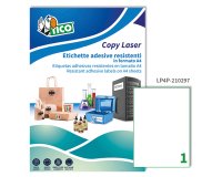 Etichette adesive LP4P - in poliestere - laser - permanenti - 210 x 297 mm - 1 et/fg - 70 fogli - bianco - Tico