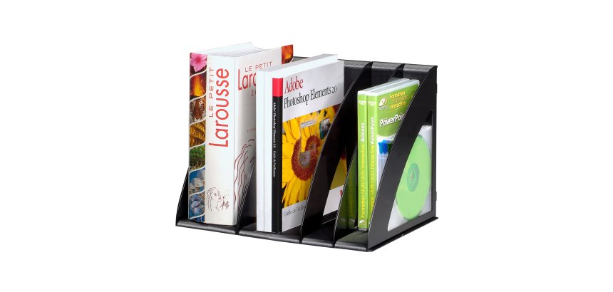 Portariviste modulare - 6 divisori regolabili - 30 x 22 x 22 cm - nero - Cep