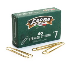 Fermagli ottonati supergiganti - n. 7 - 7,5 cm - oro - Leone - conf. 40 pezzi