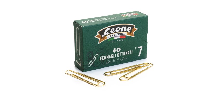 Fermagli ottonati supergiganti - n. 7 - 7,5 cm - oro - Leone - conf. 40 pezzi