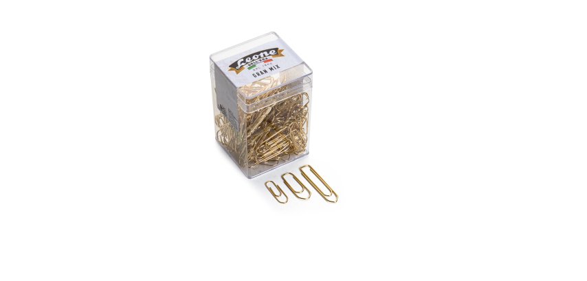Fermagli ottonati - 125 gr - misure assortite - Leone