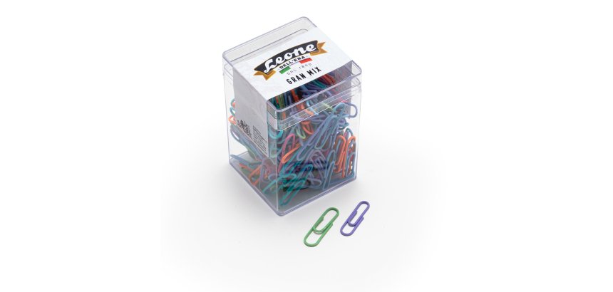 Fermagli - colori e misure assortite - 125 gr - PVC - Leone