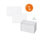 Scatola 100 biglietti + 100 buste - Dalmazia - bianco - 9 x 14 cm - Rex Sadoch