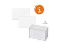 Scatola 100 biglietti + 100 buste - Dalmazia - bianco - 9 x 14 cm - Rex Sadoch
