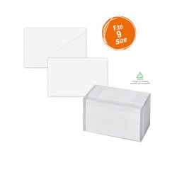 Scatola 100 biglietti + 100 buste - Dalmazia - bianco - 90 x 140 mm - Rex Sadoch