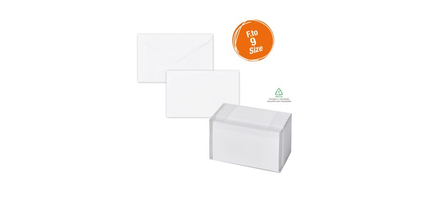 Scatola 100 biglietti + 100 buste - Dalmazia - bianco - 9 x 14 cm - Rex Sadoch