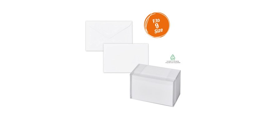 Scatola 100 biglietti + 100 buste - Dalmazia - bianco - 9 x 14 cm - Rex Sadoch