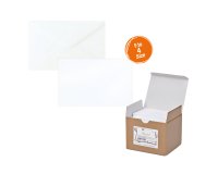 Scatola 100 biglietti + 100 buste - Bristol - bianco - 75 x 112 mm - Rex Sadoch