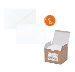 Scatola 100 biglietti + 100 buste - Bristol - bianco - 75 x 112 mm - Rex Sadoch