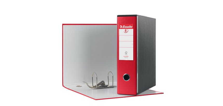 Registratore Eurofile G53 - dorso 8 cm - commerciale 23 x 30 cm - rosso vivida - Esselte