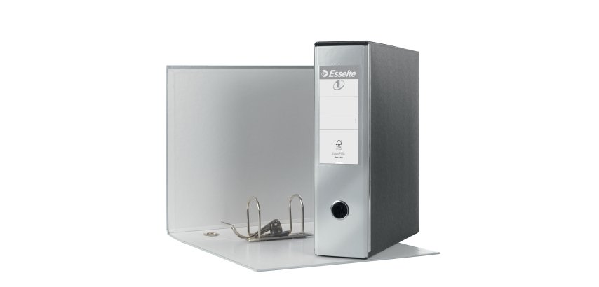 Registratore Eurofile G53 - dorso 8 cm - commerciale 23 x 30 cm - grigio metallizzato - Esselte